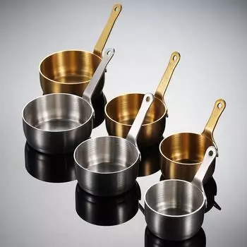 304 Нержавеющая сталь Соусница Уличная посуда с ручкой Барбекю Золотая приправа Сервировочные тарелки Чаша Антипригарные тарелки для специй