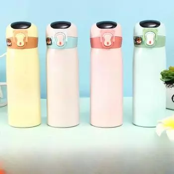 304 Нержавеющая сталь Студенческий портативный интеллектуальный термос с температурой Прекрасная вакуумная прыгающая чашка 401-500ml