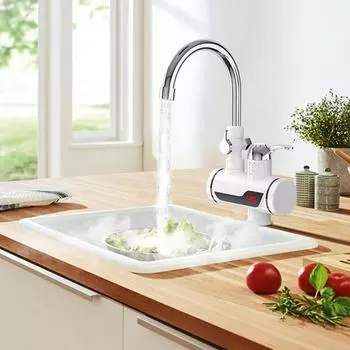 304 Нержавеющая сталь Водонагреватель Душ Автоматическое отключение питания Проточный водонагреватель Душ Быстрый нагрев ЖК-цифровой для отеля EU Plug