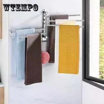 304 Нержавеющая сталь Вращающийся полотенцесушитель Туалет Одноместный полотенцесушитель Ванная комната Туалет Ванная комната Настенная подвеска Porte Serviettes 4 strokes