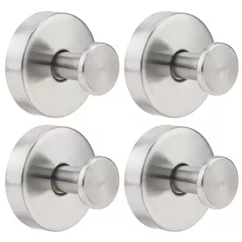 304 Stainless Steel 4pcs No Drill Suction Hooks Heavy Duty Waterproof Shower Bathroom Glass Mirror Space Saving чёрный