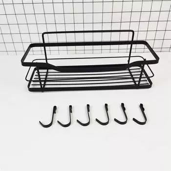 304 Stainless Steel Bathroom Rack Wall Hanging Non-punching Storage Basket Kitchen Bathroom Storage and Finishing Rack