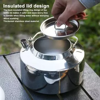 304 Stainless Steel Boiling Kettle 1.4L Capacity Kettle Fast Heating Winter Hot Water Tea Kettle Coffee Pot Handheld Portable