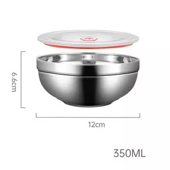 304 Stainless Steel Bowl Double Layer Thicken Anti-Scalding Ramen Bowl Large Capacity Soup Bowls Food Container Kitchen Tools