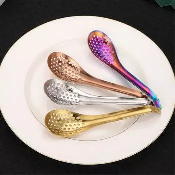 304 Stainless Steel Caviar Colander Egg Yolk Filter Spoon Household Kitchen Restaurants Multi-purpose Strainer Spoon Cubiertos