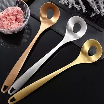 304 Stainless Steel Croquettes Meatball Spoon Leakage Hole Mold Maker Meat Press Tools Kitchen Accessories Cooking Utensils серебряный
