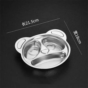 304 Stainless Steel Dinner Plate Food Grade Divided Serving Tray Kitchen Dishes Lunch Container For School Canteen Tableware