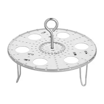 304 Stainless Steel Egg Steaming Rack Adjusted Height Steaming Tray Foldable Egg Steamer Fish M
