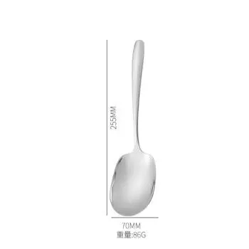 304 Stainless Steel Large Serving Spoon Colander for Buffet Catering Wide-mouthed Western Dinnerware with Thicked Handle