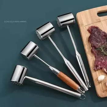 304 Stainless Steel Meat Hammer Multifunctional Meat Grinder Loose Meat Tenderizer Household Steak Pork Percussion Hammer Tool