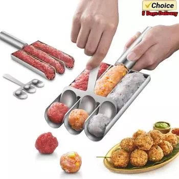 304 Stainless Steel Meatball Scoop Maker Meatball Shape Ball Maker Fish Ball Meatball Mold Shrimp Slider Croquette Mold Tool