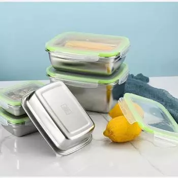 304 Stainless Steel Sealed Fresh-keeping Bento Boxes with Lid Leakproof Kids Lunch Box Meal Prep Food Storage Container Lunchbox 1