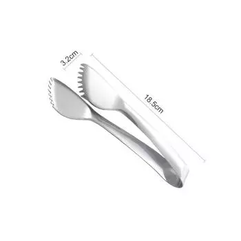 304 Stainless Steel Serrated Food Tongs Steak Bread Ice Cube Clips Gold Clamp Home Kitchen Gadgets