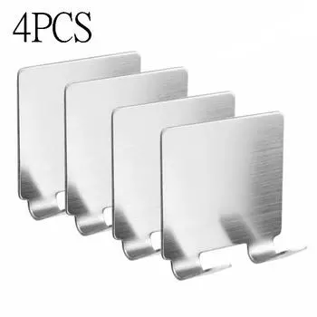 304 Нержавеющая сталь Маленький крючок Без гвоздей Кухня Гостиная Дома Крючок для хранения Многофункциональная дверь За Одинарными Крючками