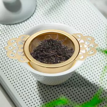 304 Stainless Steel Tea Drain Strainer Tea Filter Mesh Tea Drip Bowls Teapot Strainer With Petal Handles Tea Divider