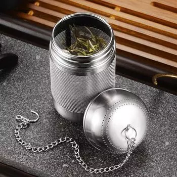 Заварник для чая из нержавеющей стали 304 с цепочкой, шариками для заваривания чая, специй, ситечком, фильтром для чайника, кухонными принадлежностями