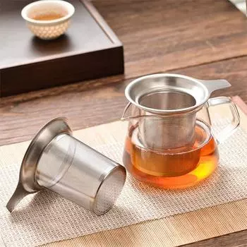 304 Stainless Steel Tea Leak Humanized Handle Silver