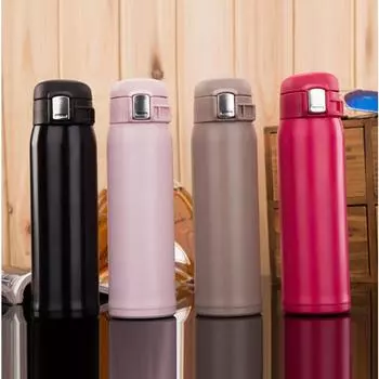 304 Вакуумная термос из нержавеющей стали, отскакивающая крышка, студенческий термос, рекламный подарок, чашка для воды 500ml чёрный