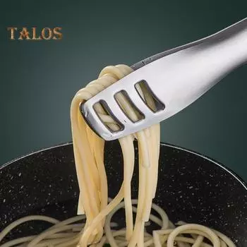 304 Зажим для еды Гравитационный автоматический открытый закрытый Полая длинная ручка против ожогов Многофункциональный зажим для сервировки стейка, хлеба Щипцы Кухонные принадлежности для барбекю серебряный