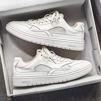 3052 summer little white shoes new men s low-top breathable casual board shoes trendy fashion versatile men s shoes 38-Leather shoe size