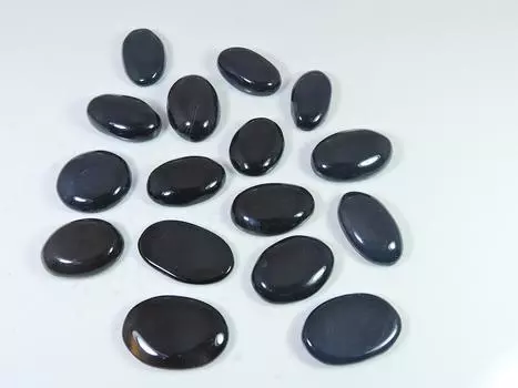 305Cts. Натуральный черный оникс овальный кабошон россыпью драгоценный камень 16 шт. лот 20-26 мм RQ-2548