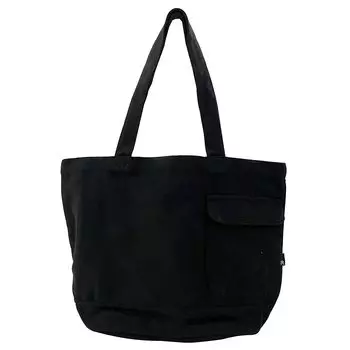 3066 Круглая нижняя однотонная большая вместительная сумка SN Medium из переработанного хлопка [Rootote] (черный)