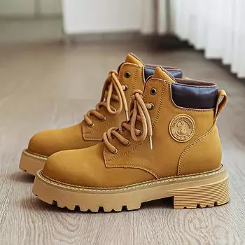 3070 big yellow boots new tooling desert short boots couple British functional bumblebee thick-soled heightening Martin boots 39-Female size