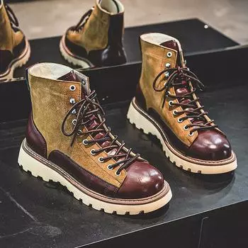 3080 Martin Boots Men s New British Retro Functional Wind Leather Boots High Street Hale Outdoor Medium Boots Men s Boots 38-Leather shoe size