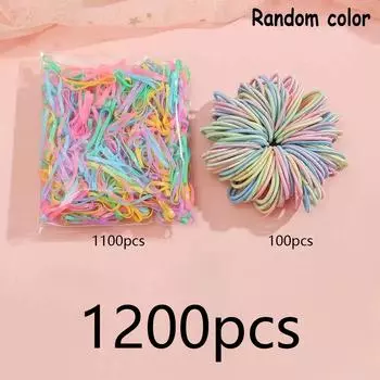 308/1200Pcs Girls Colorful Hair Bands Set Nylon Elastic Rubber Band Children Ponytail Holder Scrunchies Kids Hair Accessories