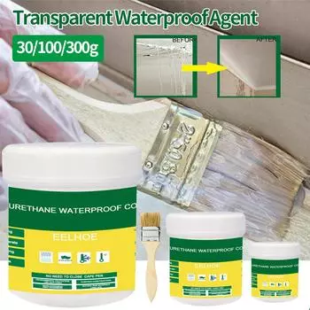 30/100/300 г Водонепроницаемый герметик для покрытия Прозрачная невидимая паста клей с кисточкой Клей для ремонта дома Крыша Ванная комната