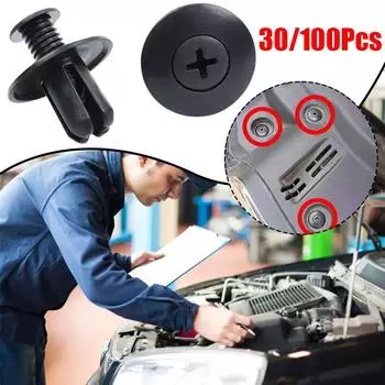 30/100 шт. Пластиковые заклепки 8 мм крепежные винты для бампера автомобиля заклепки крепежные зажимы для Toyota H1A5 A-30pcs
