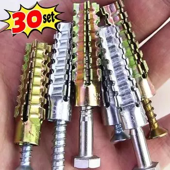 30/10 комплектов зубчатых шипов для металлических труб с расширением, саморезы для бетонных стен, анкеры, крепежи, наборы болтов для сверления 10PCS