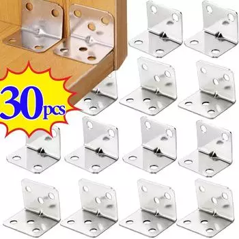 30/10 шт. универсальные мебельные угловые соединители из нержавеющей стали угловые скобы прочные кронштейны крепеж для шкафов каркаса кровати