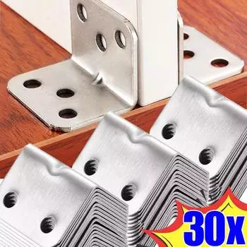 30/10 шт. утолщенный угловой кронштейн из нержавеющей стали, угловой кронштейн для перегородки, мебельная фурнитура, соединительные аксессуары