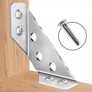30/1 комплект угловых кронштейнов из нержавеющей стали для мебели, угловой соединитель для полок с винтами, крепежная рама для шкафа, угловая скоба