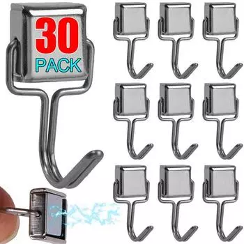 30/1PCS Strong Magnetic Hook Multi-Purpose Wall-mounted Hooks Home Kitchen Bathroom Storage Magnet Hooks Keys Holder Hanger