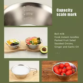 30/200/400ml 304 Stainless Steel Sierra Cup Outdoor Tableware For Camping And Picnics Stackable Hangable Soup Bowl