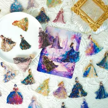 30 24-летних наклеек для ужина с изображением домашних животных, наклейки для девочек в стиле ретро с лазерной бронзацией, декоративные наклейки для стаканов с водой