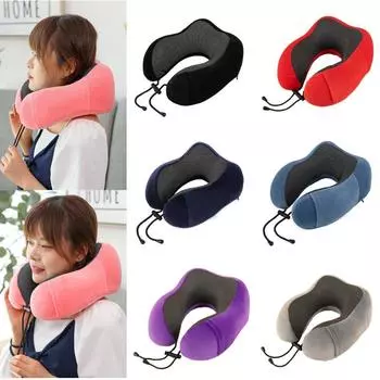 30*25*15cm U Shaped Pillows Neck Support Neck Protect Plush Cushion EaCervical Healthcare Cushion Without Carry Bag светло-серый