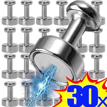 30/2 шт. Мини-магнитные крючки-кнопки из неодимового железа и бора, крючок для хранения кнопок, дома, кухни, холодильника, доски, настенной вешалки 11x11x15mm