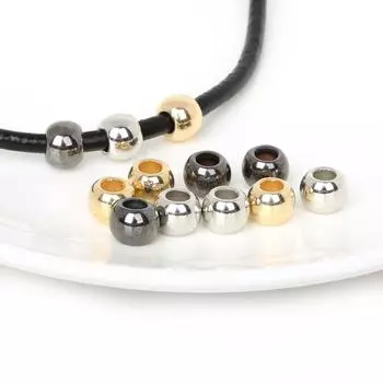 30-300 шт. покрытые акрил пластик CCB круглые большие отверстия свободные бусины-разделители для изготовления браслетов DIY ювелирных изделий 4x3mm 300pcs серебряный