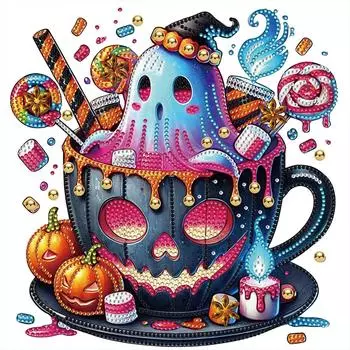 30*30 5D DIY Цветочное украшение Частичная специальная форма сверла Алмазная картина Рождество Хэллоуин Домашнее искусство Вышивка Ремесла Декор KH362