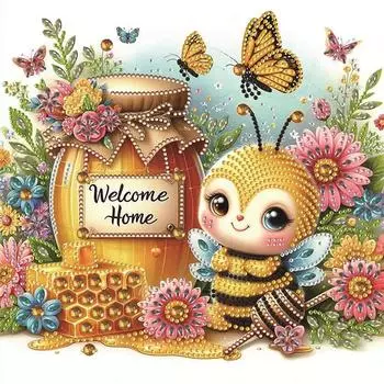 30*30 см 5D DIY пчела украшение частичное специальная форма сверла алмазная живопись комплект горный хрусталь алмазная живопись домашний декор стены LY406