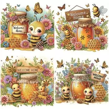 30*30 см 5D DIY пчела украшение частичное специальная форма сверла алмазная живопись комплект горный хрусталь алмазная живопись домашний декор стены LY406