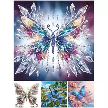 30*30 см бабочка украшение частичное специальная форма сверло 5D DIY алмазная живопись комплект горный хрусталь алмазная живопись домашний декор GSYX448