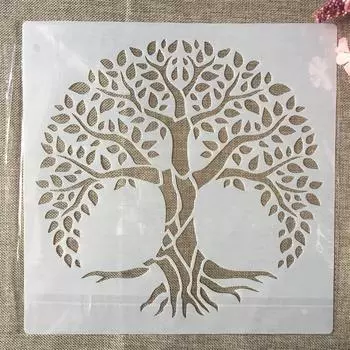 30*30 см большая Мандала Lucky Tree DIY многослойные трафареты настенная живопись раскраска для скрапбукинга тиснение альбом декоративный шаблон ярко-розовый
