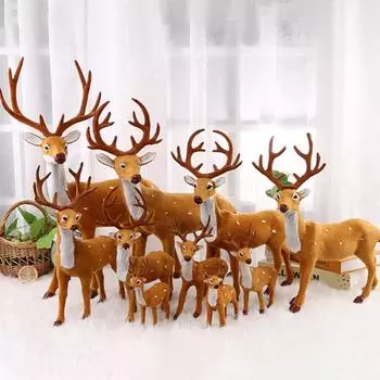 30/35/40 см имитация плюшевого оленя рождественский олень рождественский лось украшения украшение для дома новогодний декор рабочего стола 30cm