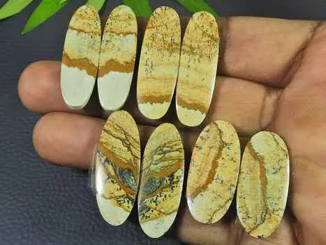 30-36 мм натуральная картина яшма пара 4 пары овальных кабошонов драгоценных камней лот RQ-2431