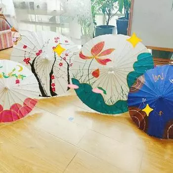 30/40/60/84 см бумажный зонтик для самостоятельной росписи вручную в китайском стиле, декоративный зонтик из масляной бумаги с деревянной ручкой, детские раскраски, восточные поделки из зонтиков S