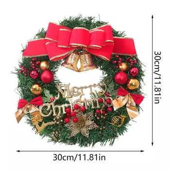 30/40 см Рождественский венок Рождественская гирлянда на дверь Подвесные украшения Веселое рождественское украшение для дома 2025 год Навидад Дверная подвеска